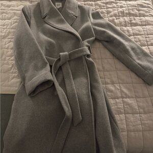 GAP Charcoal Belted Overcoat